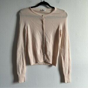 Club Monaco Sz S Italian Cashmere Blush Pink Feminine Coquette Cardigan Sweater